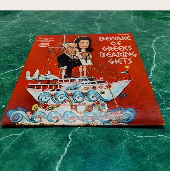 Jackie O Aristotle Onasis Beware of Greeks Bearing Gifts Parody Vinyl Record - Picture 1 of 5